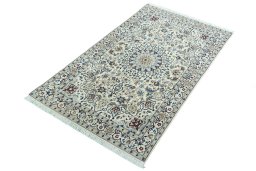 Corner detail of 2000s Nain rug showing border pattern and Wool pile