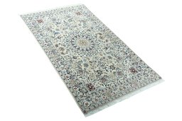 Close-up detail of 2000s Nain rug from Iran / Persia showing Wool weave