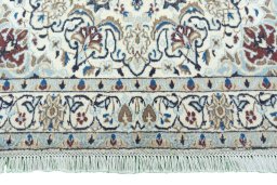 Full view of 2000s Nain rug from Iran / Persia, 198 × 115 cm in Beige tones