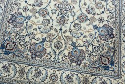 Close-up detail of New Nain rug from Iran / Persia showing Cork weave