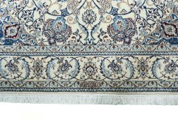 Full view of New Nain rug from Iran / Persia, 199 × 129 cm in Beige tones