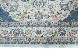 Full view of 2000s Nain rug from Iran / Persia, 354 × 260 cm in Beige tones