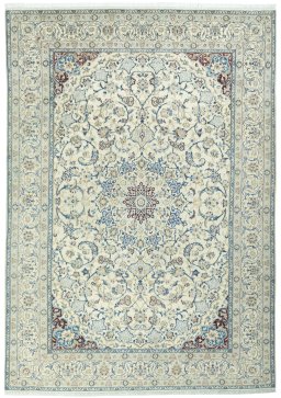 Full view of 2000s Nain rug from Iran / Persia, 362 × 253 cm in Beige tones
