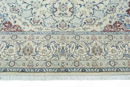 Full view of 2000s Nain rug from Iran / Persia, 362 × 253 cm in Beige tones