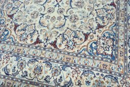 Close-up detail of 2000s Nain rug from Iran / Persia showing Wool weave