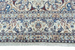 Full view of 2000s Nain rug from Iran / Persia, 315 × 208 cm in Beige tones