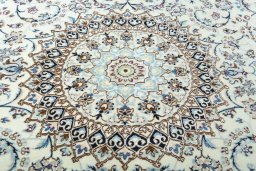 Central medallion detail of New Nain rug from Iran / Persia