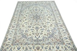 Surface texture of New Nain rug with natural Wool and intricate pattern