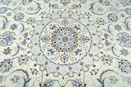 Central medallion detail of New Nain rug from Iran / Persia