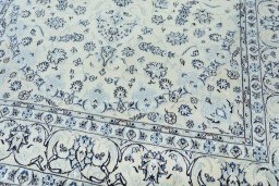 Close-up detail of New Nain rug from Iran / Persia showing Wool weave