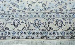 Full view of New Nain rug from Iran / Persia, 291 × 195 cm in Beige tones
