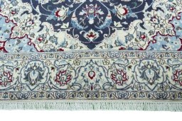 Full view of 2000s Nain rug from Iran / Persia, 251 × 163 cm in Blue tones