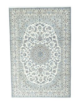 Full view of 2000s Nain rug from Iran / Persia, 305 × 207 cm in Beige tones