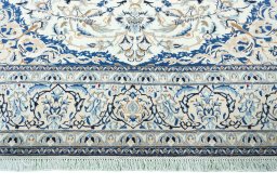 Full view of 2000s Nain rug from Iran / Persia, 277 × 185 cm in Beige tones