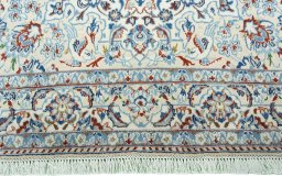 Full view of 2000s Nain rug from Iran / Persia, 201 × 120 cm in Beige tones