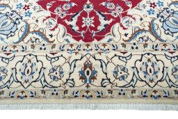 Full view of New Nain rug from Iran / Persia, 267 × 167 cm in Red tones