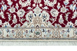 Full view of New Nain rug from Iran / Persia, 215 × 80 cm in Red tones