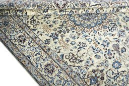 Close-up detail of New Nain rug from Iran / Persia showing Wool weave