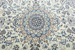 Central medallion detail of New Nain rug from Iran / Persia
