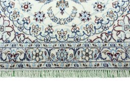Full view of 2000s Nain rug from Iran / Persia, 157 × 102 cm in Beige tones