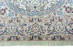 Full view of 2000s Nain rug from Iran / Persia, 261 × 167 cm in Beige tones