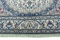 Full view of 2000s Nain rug from Iran / Persia, 311 × 196 cm in Beige tones