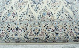 Full view of New Nain rug from Iran / Persia, 204 × 128 cm in Beige tones