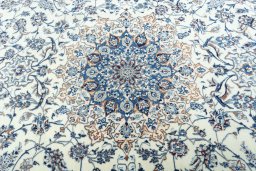 Central medallion detail of New Nain rug from Iran / Persia