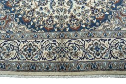 Full view of 2000s Nain rug from Iran / Persia, 302 × 191 cm in Beige tones