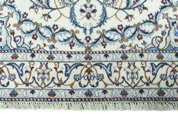 Full view of 2000s Nain rug from Iran / Persia, 204 × 124 cm in Beige tones