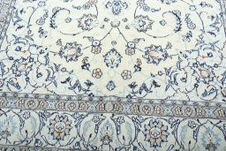 Close-up detail of 2000s Nain rug from Iran / Persia showing Wool weave