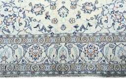 Full view of 2000s Nain rug from Iran / Persia, 295 × 195 cm in Beige tones