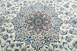 Central medallion detail of 2000s Nain rug from Iran / Persia