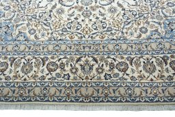 Full view of 2000s Nain rug from Iran / Persia, 448 × 302 cm in Beige tones