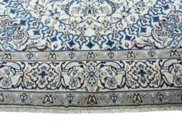 Full view of 2000s Nain rug from Iran / Persia, 290 × 194 cm in Beige tones