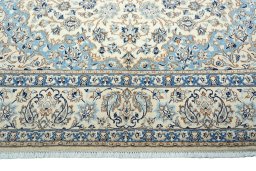 Full view of 2000s Nain rug from Iran / Persia, 364 × 226 cm in Beige tones