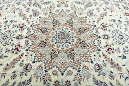 Central medallion detail of 2000s Nain rug from Iran / Persia