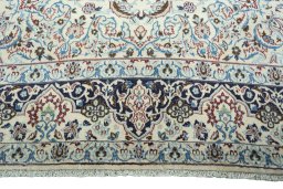 Full view of 2000s Nain rug from Iran / Persia, 305 × 207 cm in Beige tones