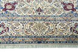 Full view of 2000s Nain rug from Iran / Persia, 300 × 210 cm in Beige tones