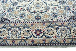 Full view of 2000s Nain rug from Iran / Persia, 310 × 206 cm in Beige tones