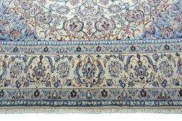 Full view of 2000s Nain rug from Iran / Persia, 322 × 198 cm in Beige tones