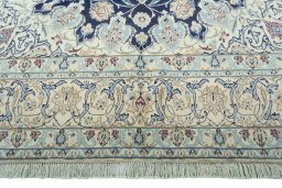 Full view of 2000s Nain rug from Iran / Persia, 330 × 198 cm in Blue tones