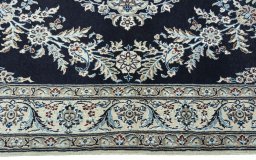 Full view of New Nain rug from Iran / Persia, 155 × 106 cm in Blue tones