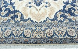 Full view of 2000s Nain rug from Iran / Persia, 292 × 170 cm in Beige tones