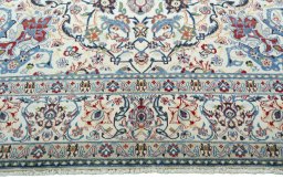 Full view of 2000s Nain rug from Iran / Persia, 295 × 207 cm in Beige tones