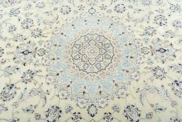 Central medallion detail of 2000s Nain rug from Iran / Persia