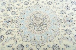 Central medallion detail of 2000s Nain rug from Iran / Persia
