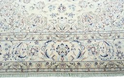 Full view of 2000s Nain rug from Iran / Persia, 294 × 194 cm in Beige tones