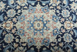 Central medallion detail of 2000s Nain rug from Iran / Persia