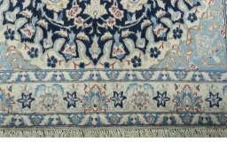 Full view of 2000s Nain rug from Iran / Persia, 200 × 120 cm in Blue tones